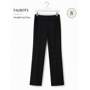 Talbots Bi-Stretch Straight Leg Pants Black Work Dress Pants Size 8